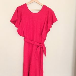 Red linen/cotton WHOWHATWEAR dress